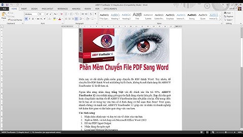 Chuyển PDF sang Word không bị lỗi Fonts, mất định dạng với ABBYY