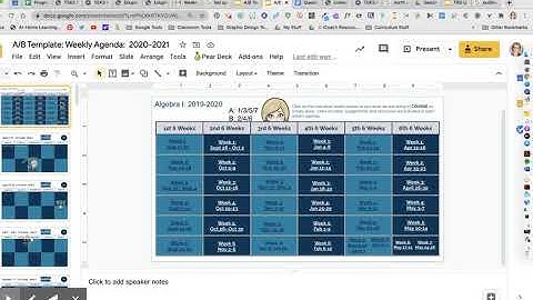 Modify the Weekly Agenda in Google Slides