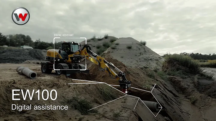 EW100 wheeled excavator with digital features for greater working comfort