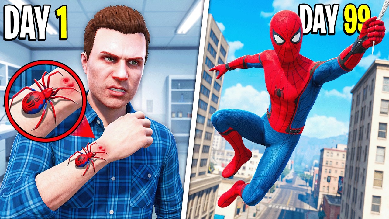 Surviving 100 Days as SPIDERMAN in GTA!