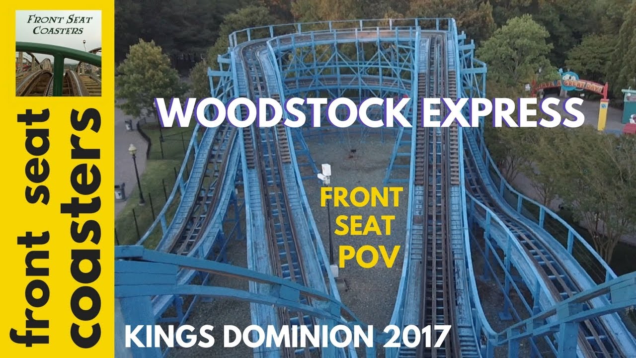 Woodstock Express POV HD Kings Dominion 2017 Front Seat On-Ride Roller Coaster Wooden PTC Pivothead rollercoaster bleachers