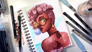 Coloring Dark Skin with REAL BRUSH PENS from ARTEZA