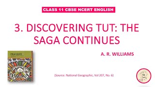 Discovering Tut The Saga Continues A.r Williams Cl 11 Cbse Ncert Hornbill In Tamil