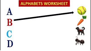 Alphabet worksheet for kids!Matching Worksheet!match the letters with pictures! abc song! Worksheet