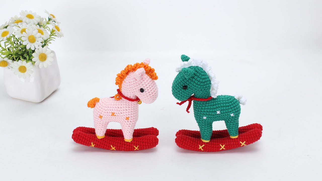 娟娟编织,小朋友的好玩伴,摇摇木马来喽easy for begianners DIY Tutorial  crochet rocking horse part 1