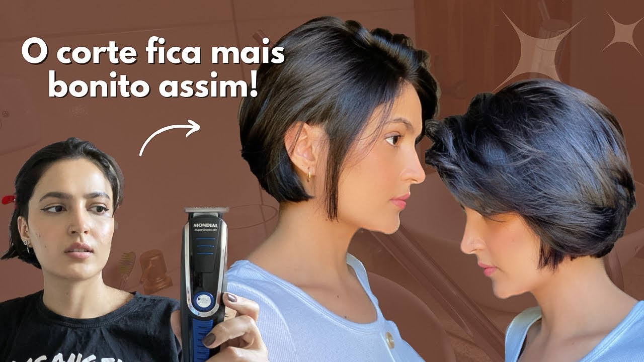 Como tiro o volume do meu CABELO CURTO | cortando as pontinhas e melhorando caimento