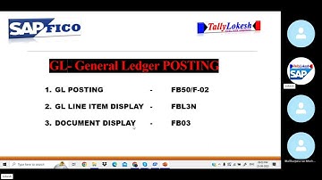 SAP FICO Training in Telugu - GL POSTING in  FB50 and F-02 Telugu | By LOKESH