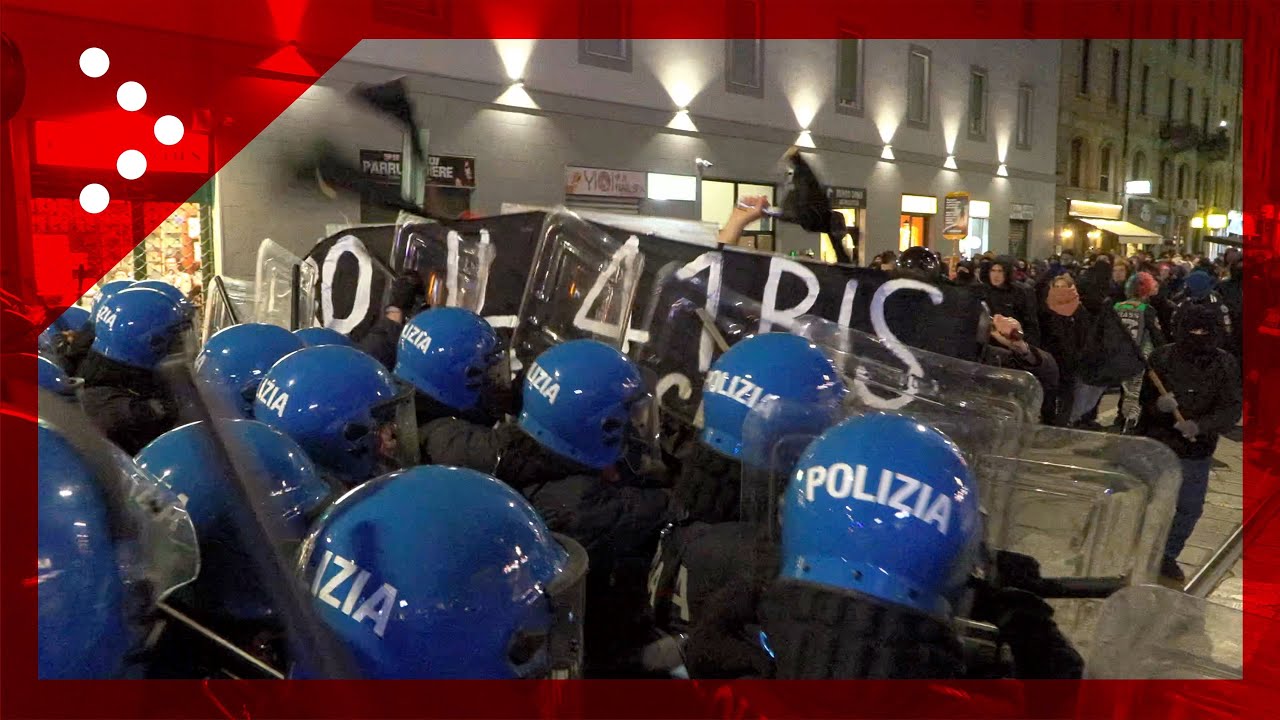 Corteo degli anarchici per Cospito, scontri a Milano tra manifestanti e polizia