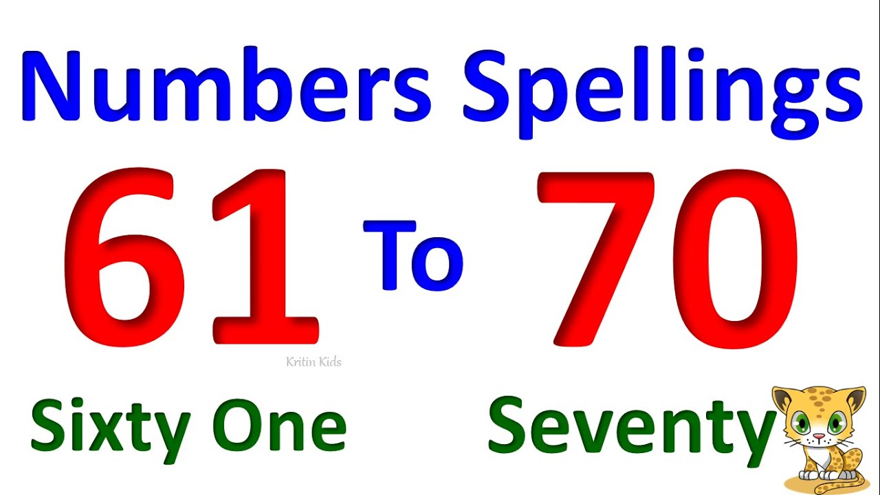 Number Spelling 61-70, Number Name  61 To 70 |  Number With Spelling,  Counting With Spelling