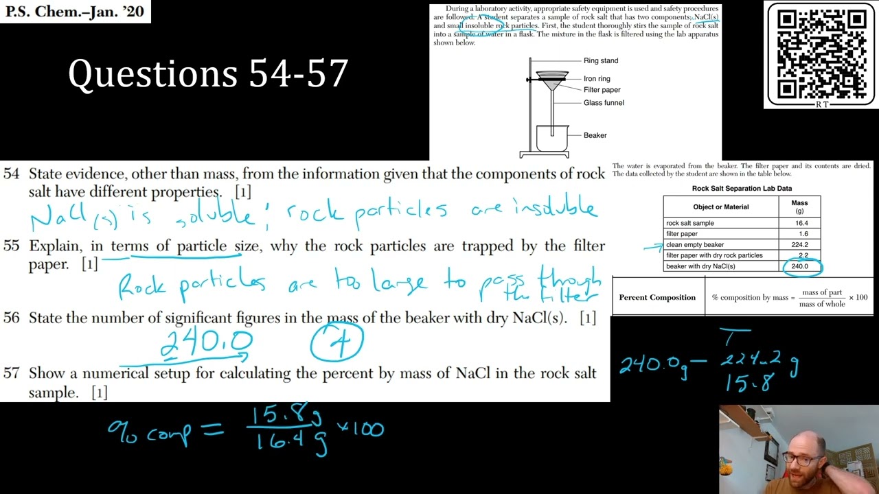 January 2020 Chemistry Regents Walkthrough, Part B-2 - YouTube