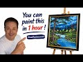 Learn How to Paint quickly easily ! Oil Painting 674 with Gold border