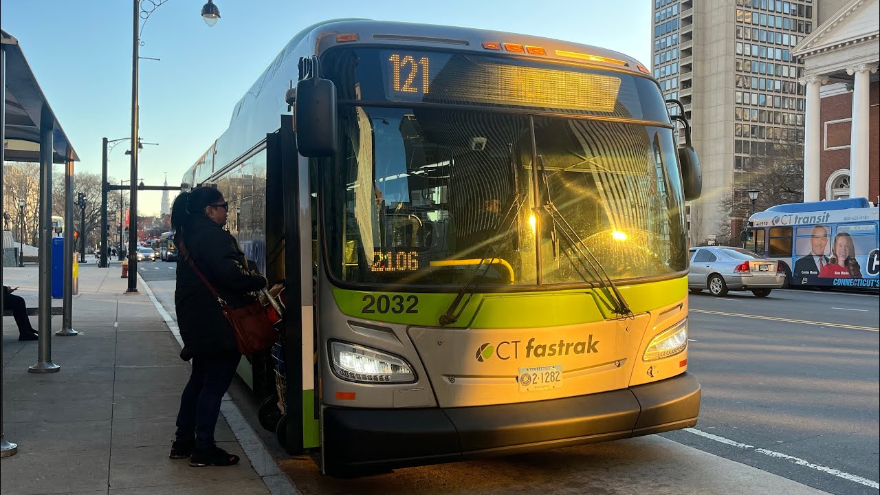 Ride on: CTFastrak #2032 on Route 121 - YouTube