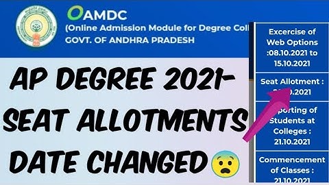 AP Degree 2021- seat Allotments Date Changed//High Court Case on AP Degree Admissions