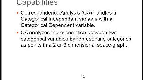 Correspondence Analysis