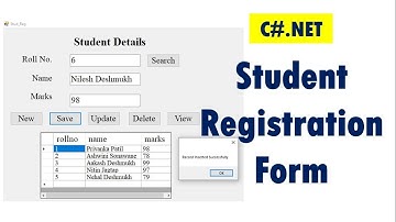 Creating a Student Information Form with New, Save/Insert, Update, Delete, Search and View buttons