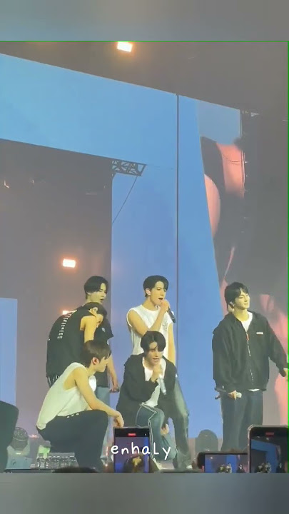 crying, the harmonization of heeseung and jake in the shout out so beautiful #enhypen #worldtour