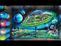 Alien invasion spray painting