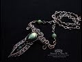 Wire wraped Green labradorite necklace for women