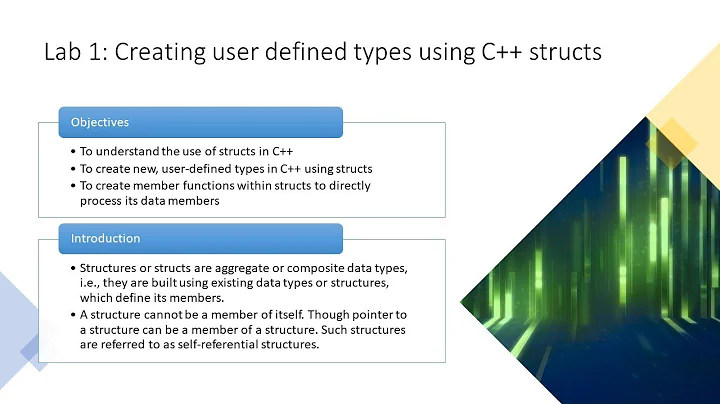 Lab 1: Creating User Defined Types using C++ Structs