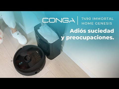 Robot aspirador - CECOTEC Conga 7490 Immortal Home Genesis, 300 W, 100 min,  33 dB(A), Black