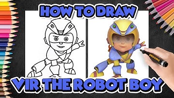 Vir the Robot Boy Drawing Tutorial | How to draw Vir the Robot Boy | Vir the Robot Boy Cartoon