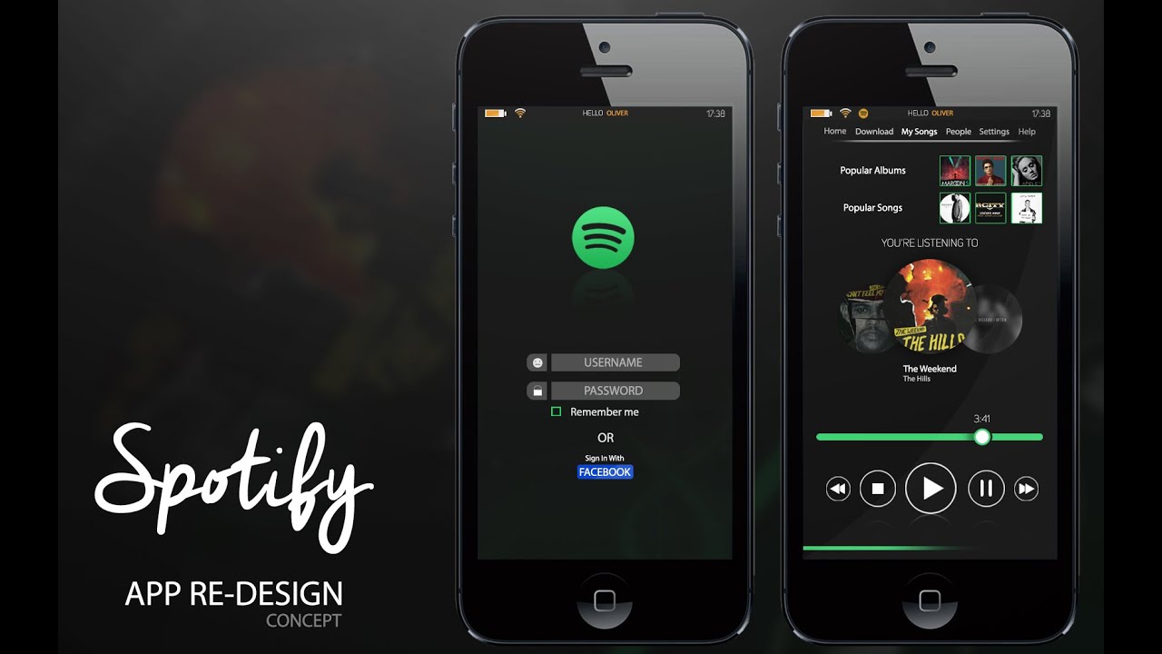 Photoshop Spotify Phone App Redesign Concept - YouTube