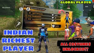 INDIAN RICHEST PLAYER GOING GLOBAL INDIAN REGION NO 1 PLAYER |GARENA FREE FIRE