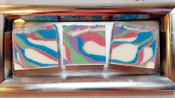Cutting Kaleidoscope Cold Process Soap