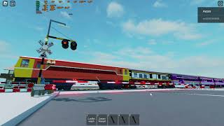 รถไฟผ่านจุดตัดในROBLOXไม้กันรถไฟ