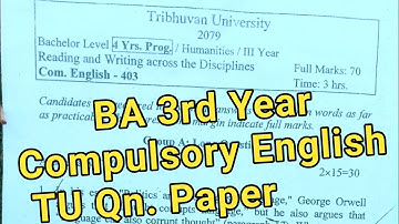 BA Third Year Compulsory English Question Paper | TU C.Eng(403) Model Set | TU BA, BBS, BSW, Bed BBA