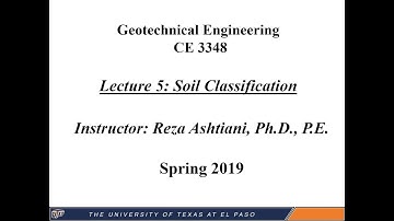 Lecture 5.2: Soil Classification; AASHTO Methodology.