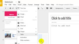 How to insert table in Google slides