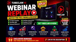 🚀TubeClaw AI Webinar Replay | Watch the Full Demo & Review 2026