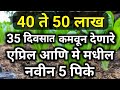 40-50 लाख 35 दिवसात मिळून देणारी एप्रिल-मे मधील 5 पिके।उन्हाळी पिके।unali pike।new high profit crop