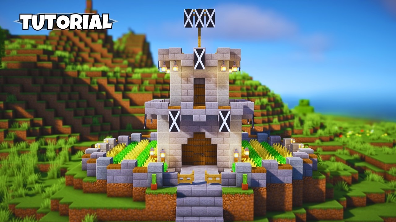 Minecraft: How to Build a Castle - Mini Survival Build (Easy)🏡36