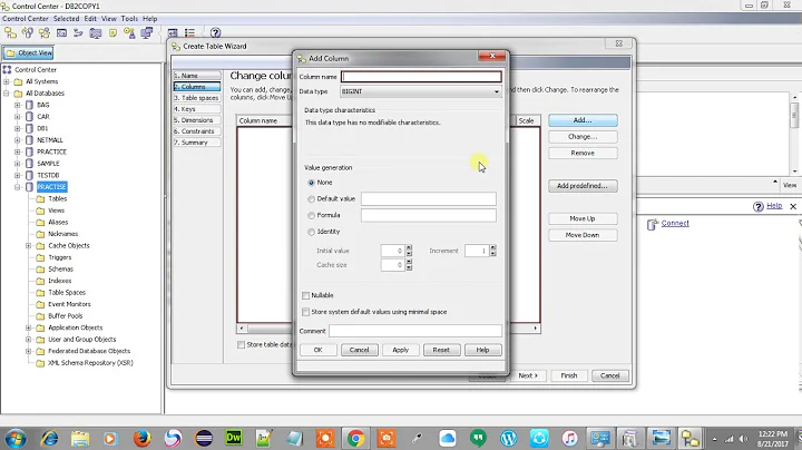 creating Database and Tables in Db2