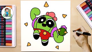 How to Draw Toon Spike From Brawl Stars | New Spike Skin | Toon Spike