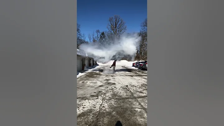 Chicago polar vortex. Boiling water freezes!!