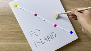 Daily Challenge #58 / Acrylic / How to Paint Flying Island