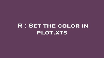 R : Set the color in plot.xts