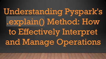 Understanding Pyspark