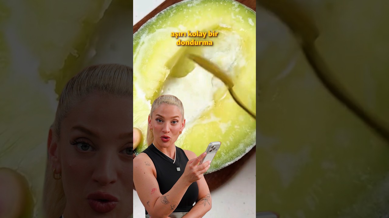 Kavunla Kolay Dondurma Yapmayı Denedik! 🍈😱 #yemekcom Kavunla Kolay Dondurma Yapmayı Denedik! 🍈😱 #yemekcom