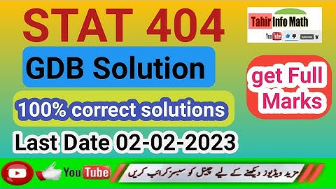 STAT404 GDB SOLUTION FALL2023