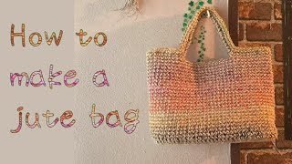 バードトイ　麻紐で編んだつぼ巣　楕円型 楕円底の麻ひもバッグ 刺繍糸と引きそろえ編み - YouTube