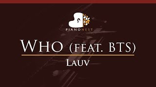 Lauv - Who (feat. BTS) - HIGHER Key (Piano Karaoke Instrumental)