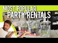 What are the most popular party rental items