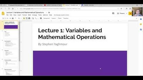 Lecture 1:  Variables and Mathematical Operations