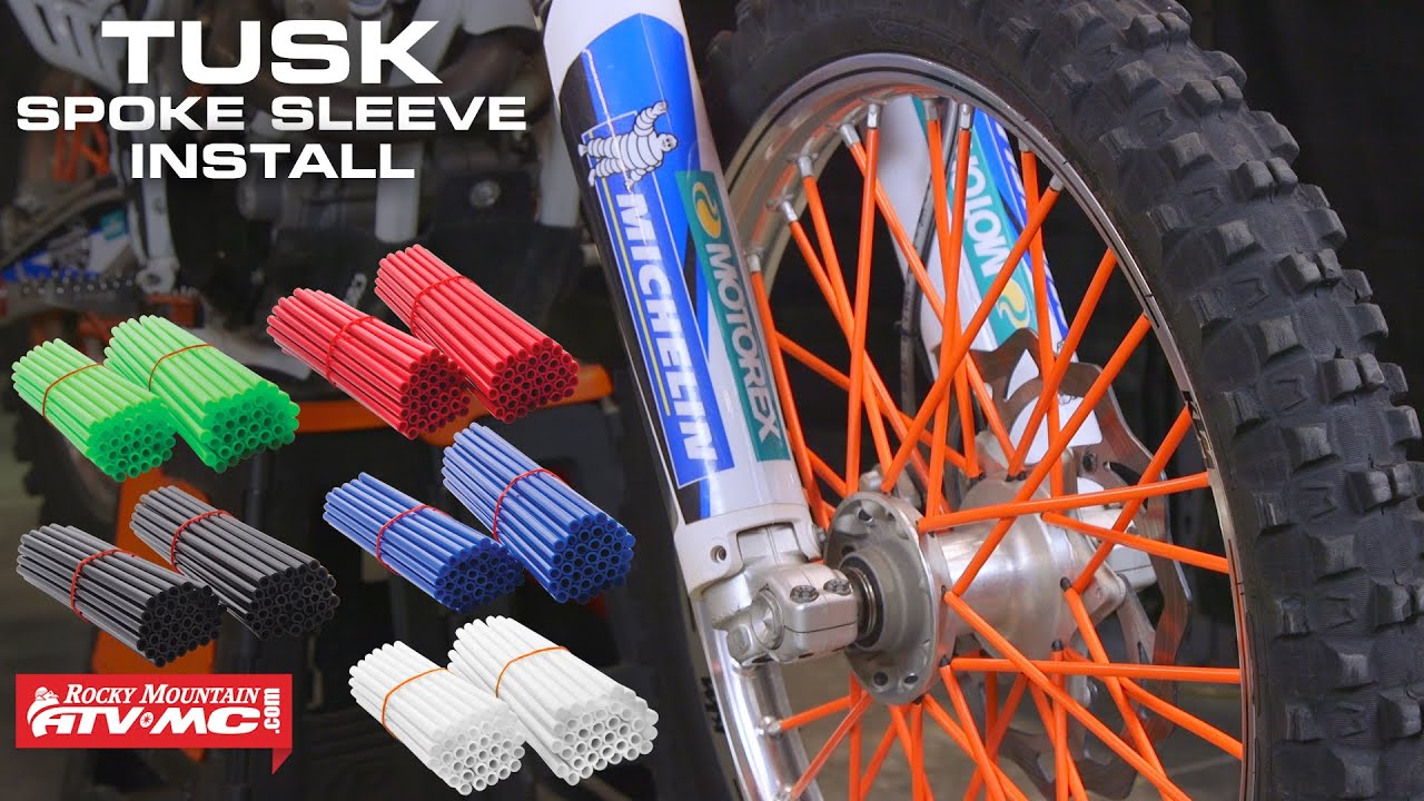 Tusk Dirt Bike Colored Spoke Sleeves Installation - YouTube