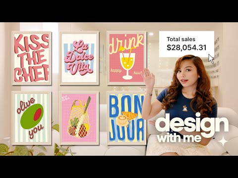 Thumbnail for how to make aesthetic wall art printables that sell on etsy