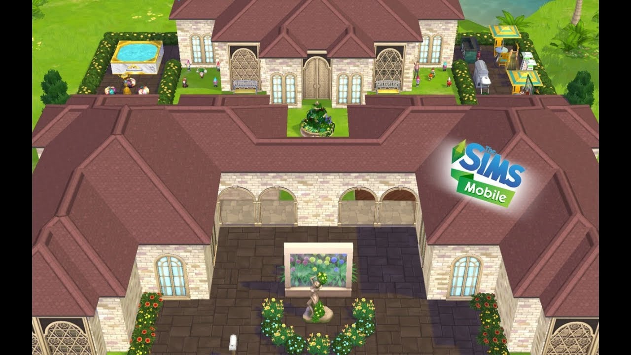 The Sims Mobile Mansion with garden YouTube